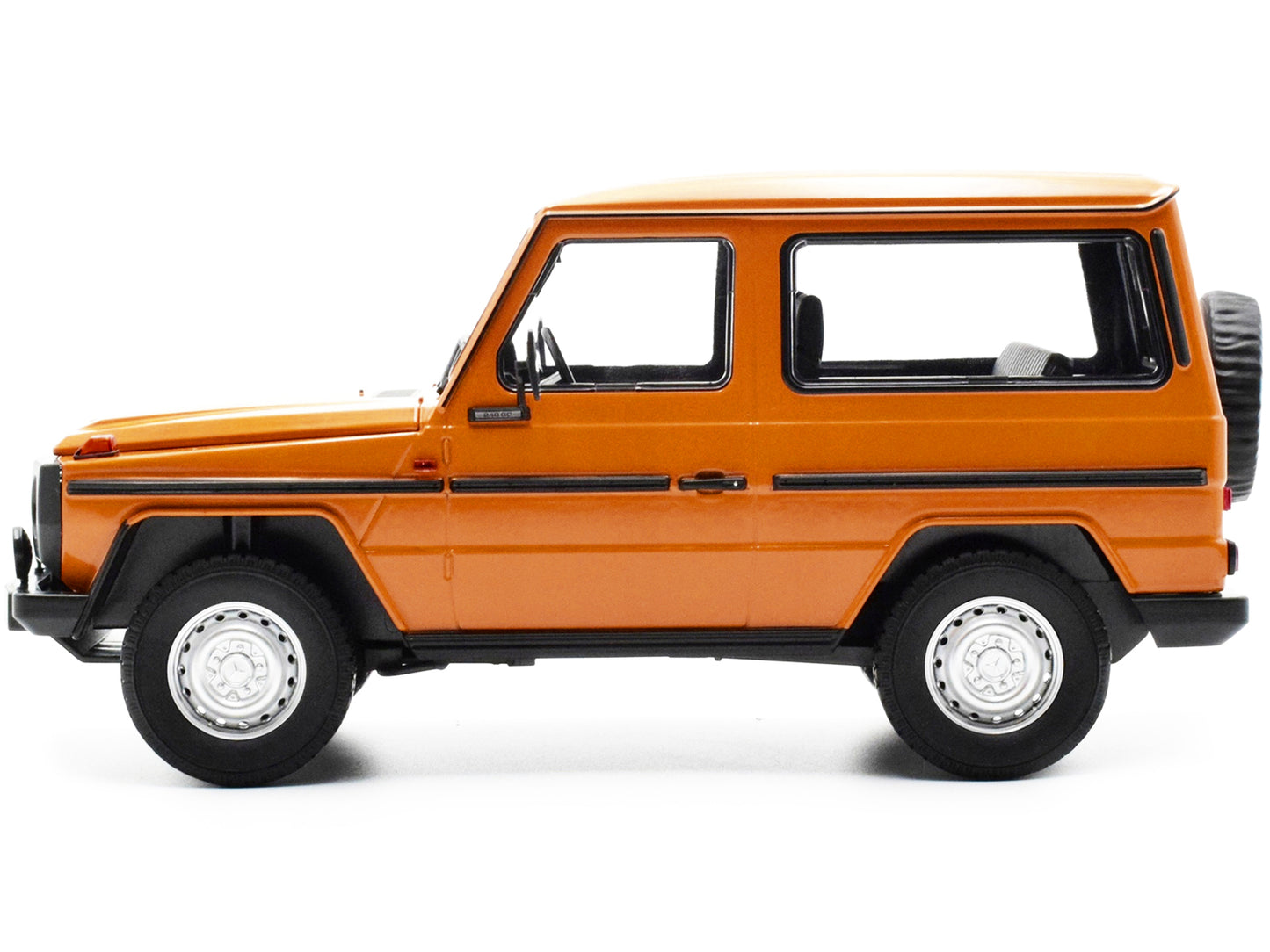 1980 Mercedes-Benz G-Model (SWB) Orange with Black Stripes Limited Edition to 504 pieces Worldwide 1/18 Diecast Model Car by Minichamps