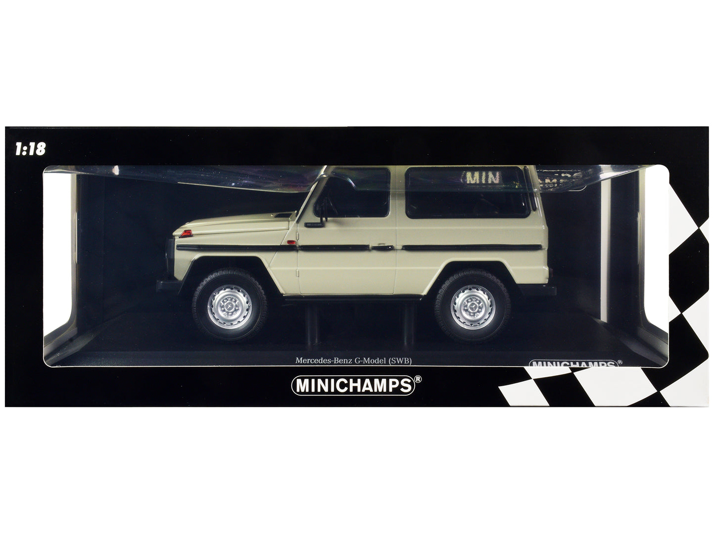 1980 Mercedes-Benz G-Model (SWB) Gray with Black Stripes Limited Edition to 504 pieces Worldwide 1/18 Diecast Model Car by Minichamps