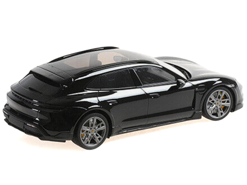 2021 Porsche Taycan CUV Turbo S Black Limited Edition to 480 pieces Worldwide 1/18 Diecast Model Car by Minichamps