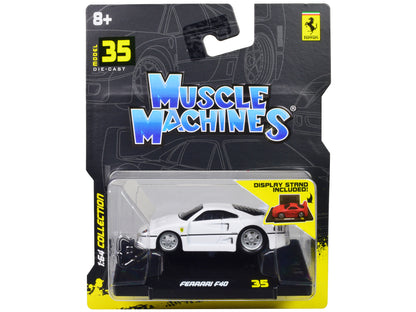 Ferrari F40 White 1/64 Diecast Model Car by Muscle Machines