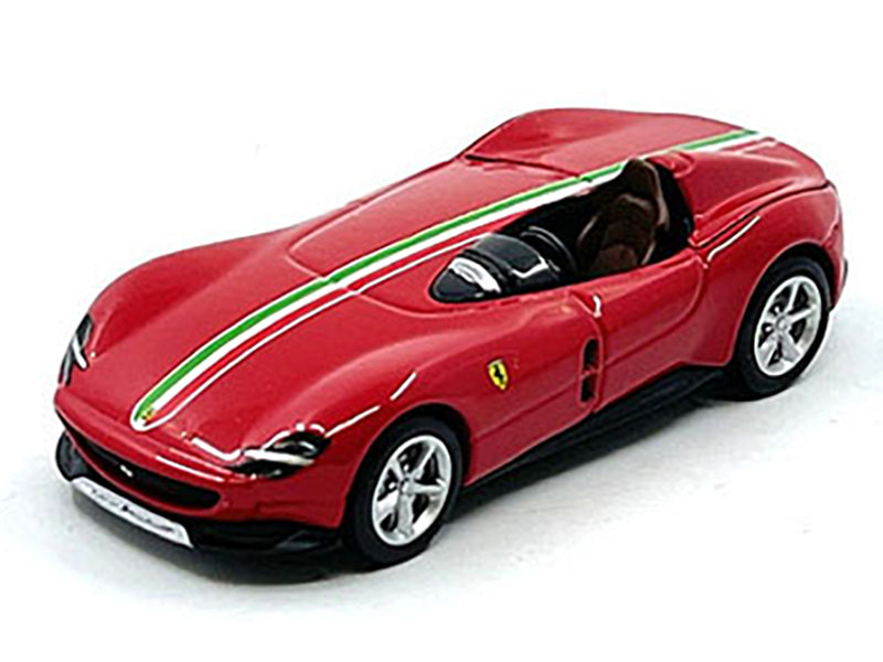 Ferrari Monza SP1 Red with Italian Flag Stripes "Speed Icons" Series 1/64 Diecast Model Car by Maisto