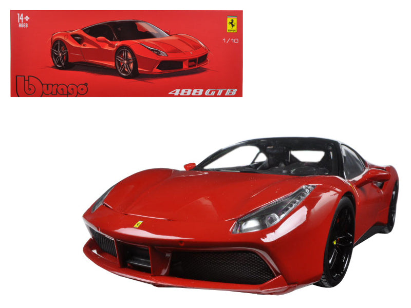 Ferrari 488 GTB Red with Black Top "Signature Series" 1/18 Diecast Model Car by Bburago