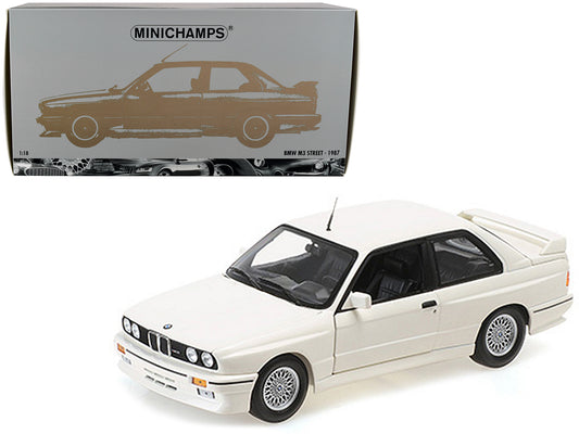 1987 BMW M3 Street White 1/18 Diecast Model Car by Minichamps