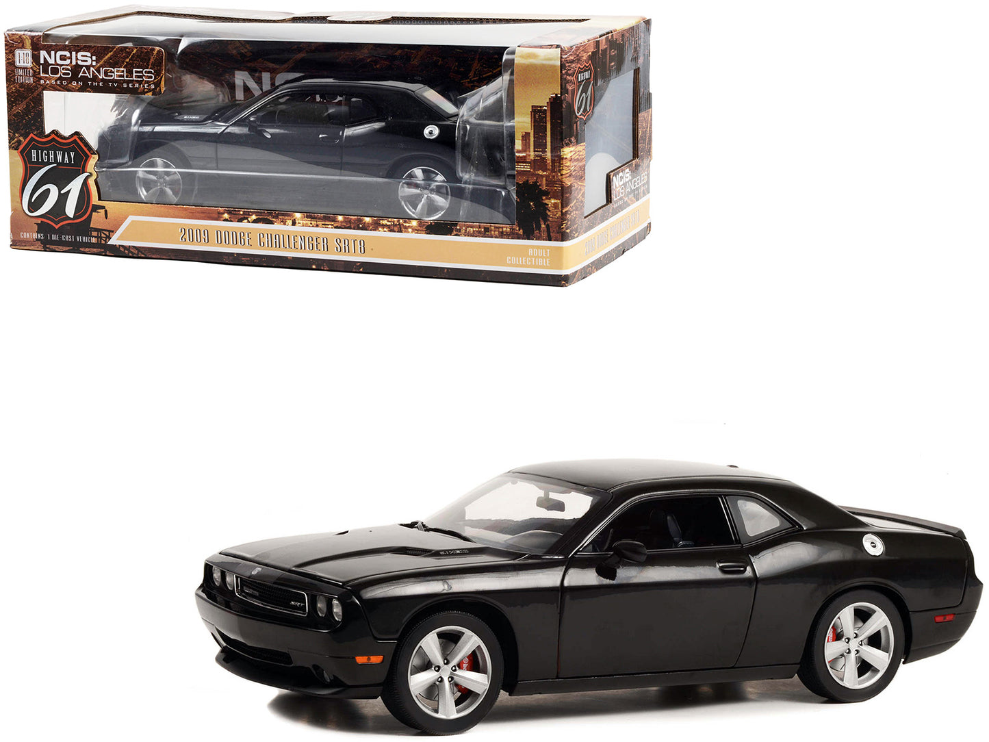 2009 Dodge Challenger SRT8 Brilliant Black "NCIS: Los Angeles" (2009-Current) TV Series 1/18 Diecast Model Car by Highway 61