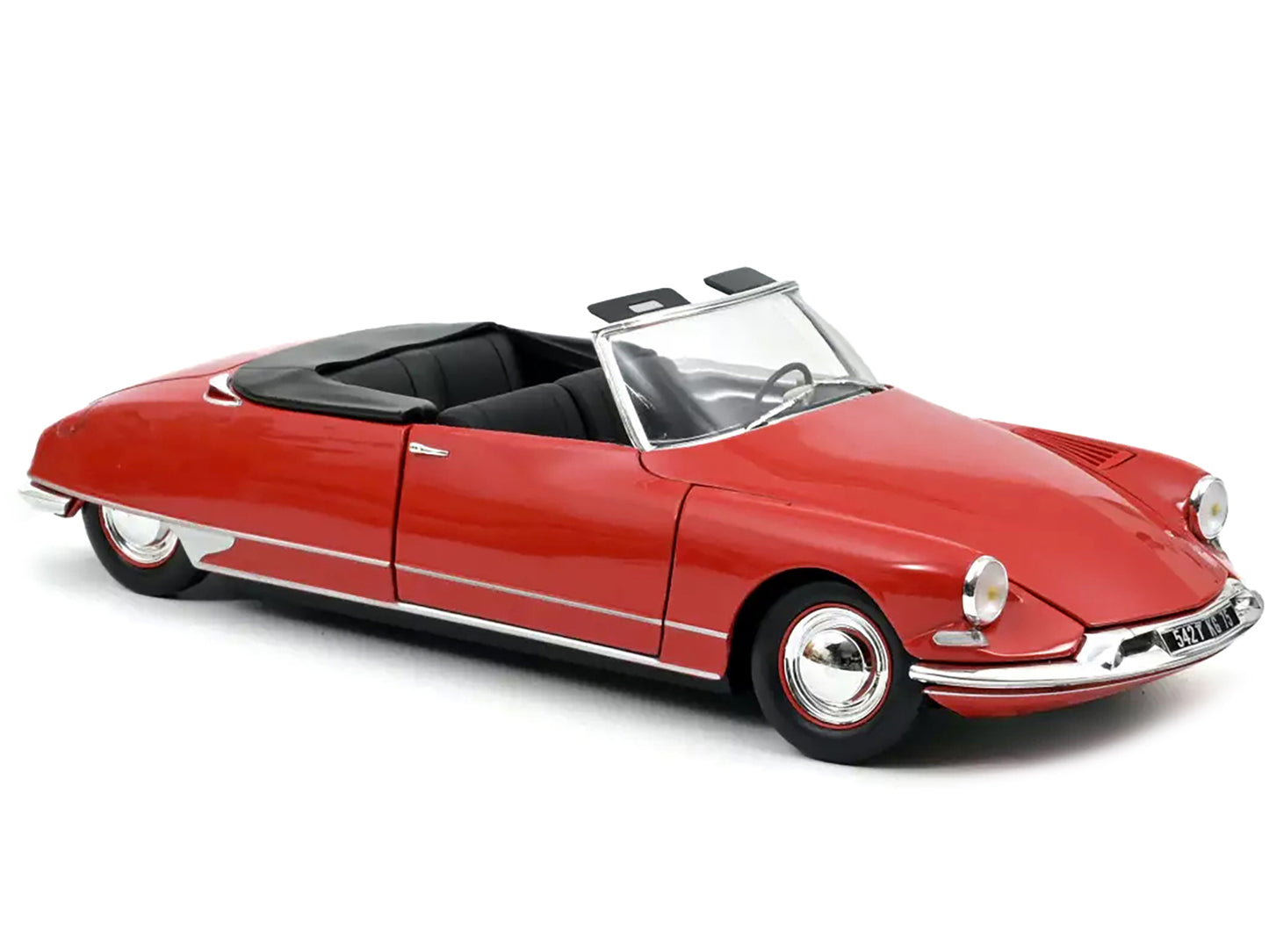 1961 Citroen DS 19 Cabriolet Corail Red 1/18 Diecast Model Car by Norev