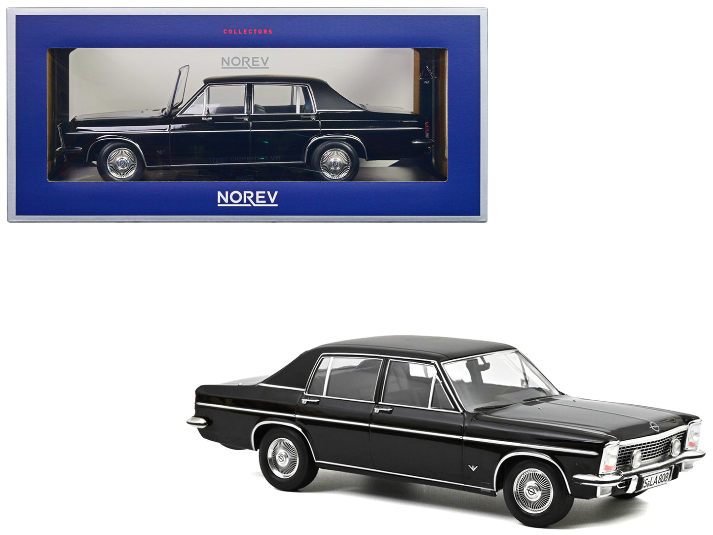 1969 Opel Diplomat V8 Black 1/18 Diecast Model Car by Norev