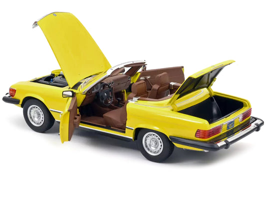 1979 Mercedes-Benz 450 SL Cabriolet (US Version) Yellow with Black Stripes 1/18 Diecast Model Car by Norev