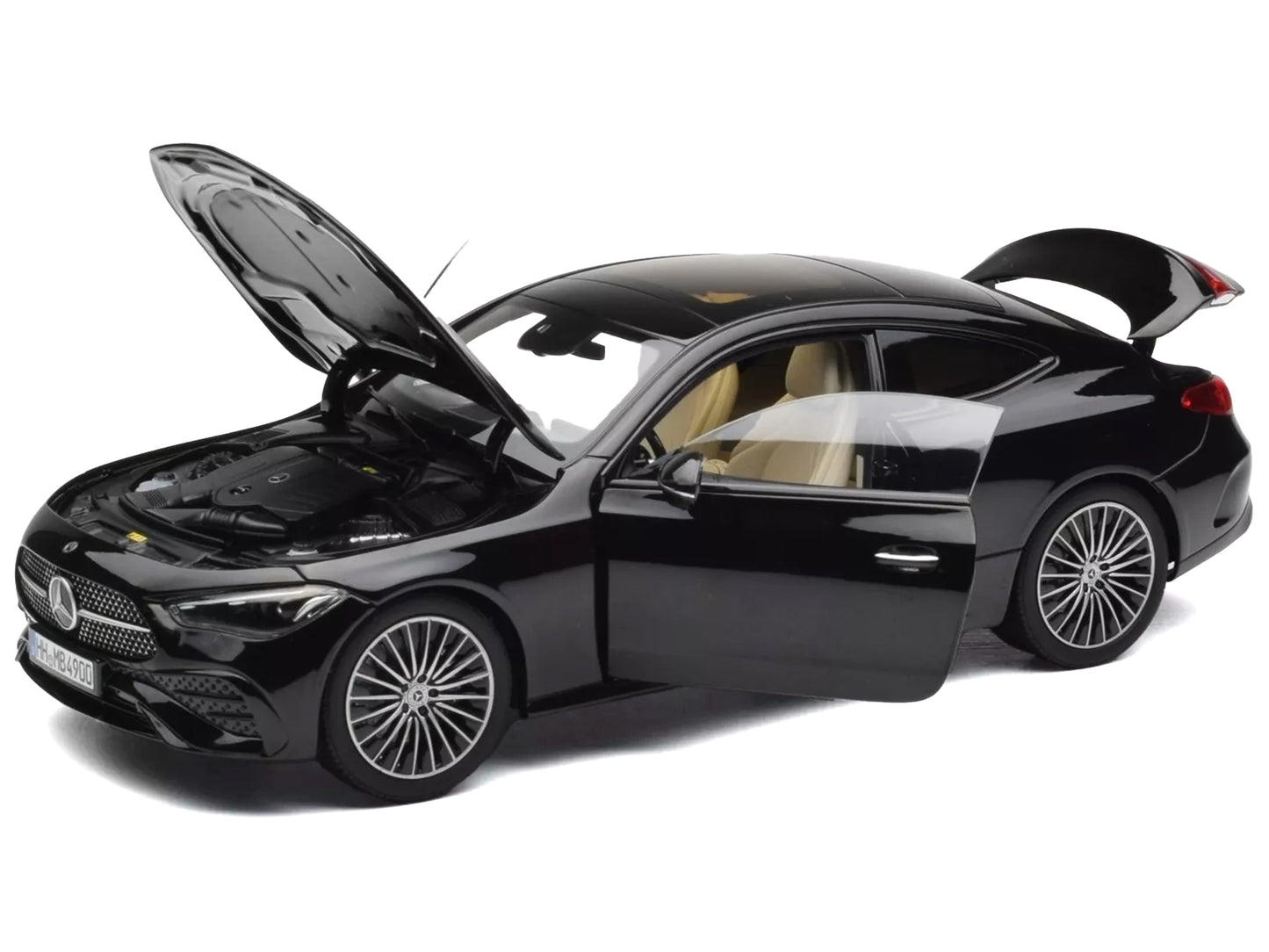 2024 Mercedes-Benz CLE Coupe Obsidian Black Metallic 1/18 Diecast Model Car by Norev