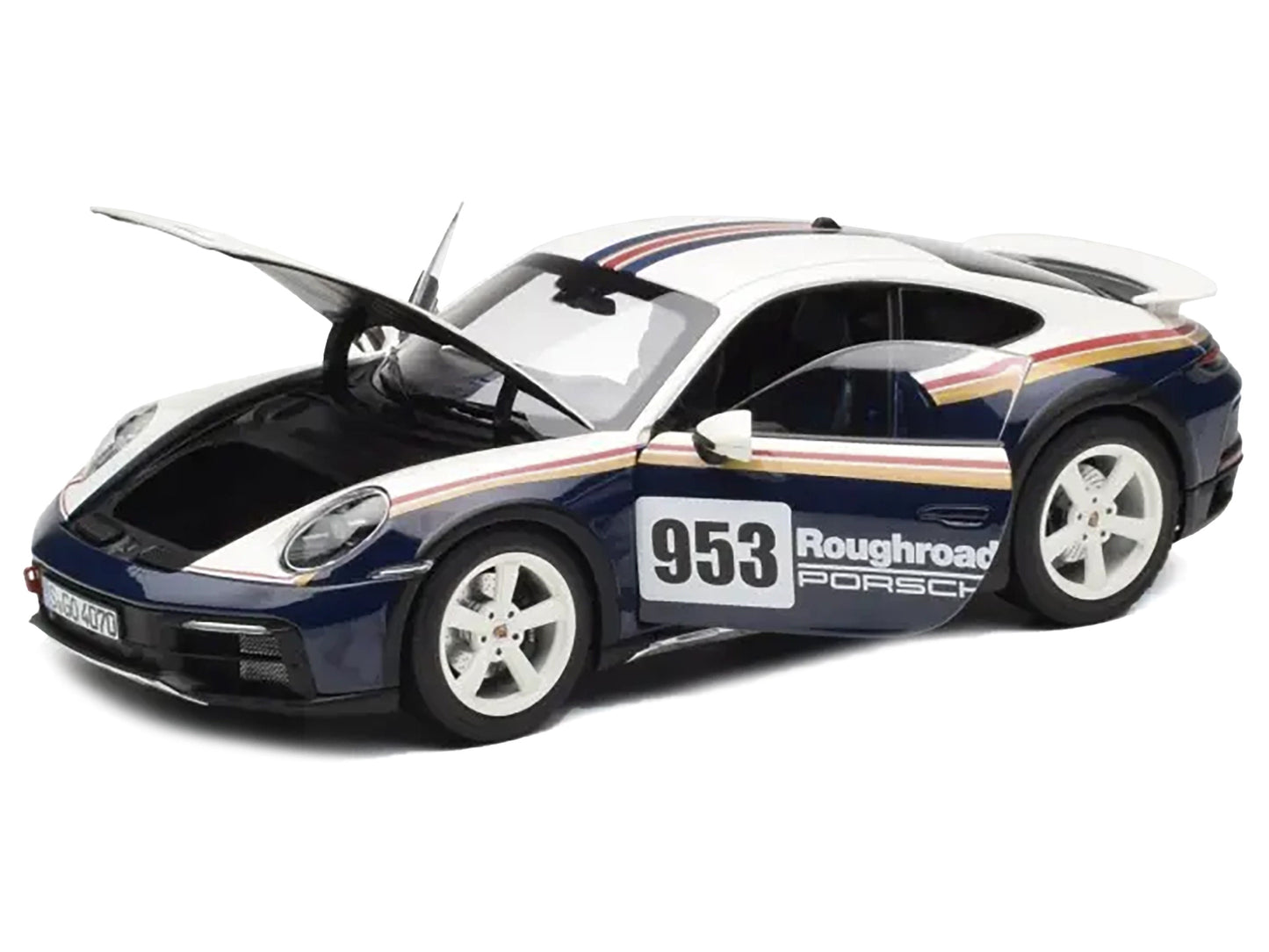 2023 Porsche 911 Dakar #953 "Roughroads Porsche" Blue and White with Stripes 1/18 Diecast Model Car by Norev