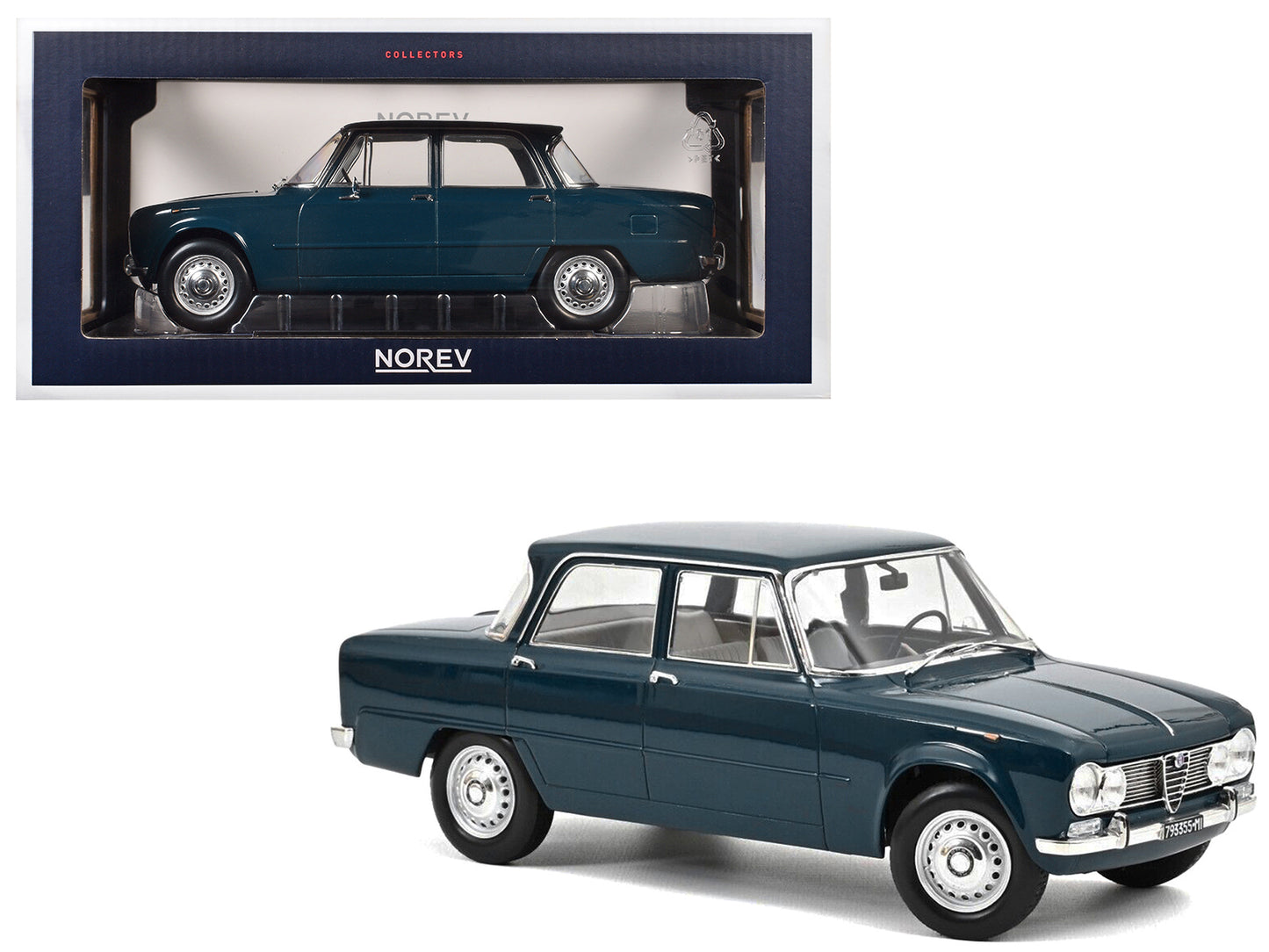 1964 Alfa Romeo Giulia ti Petrol Blue 1/18 Diecast Model Car by Norev