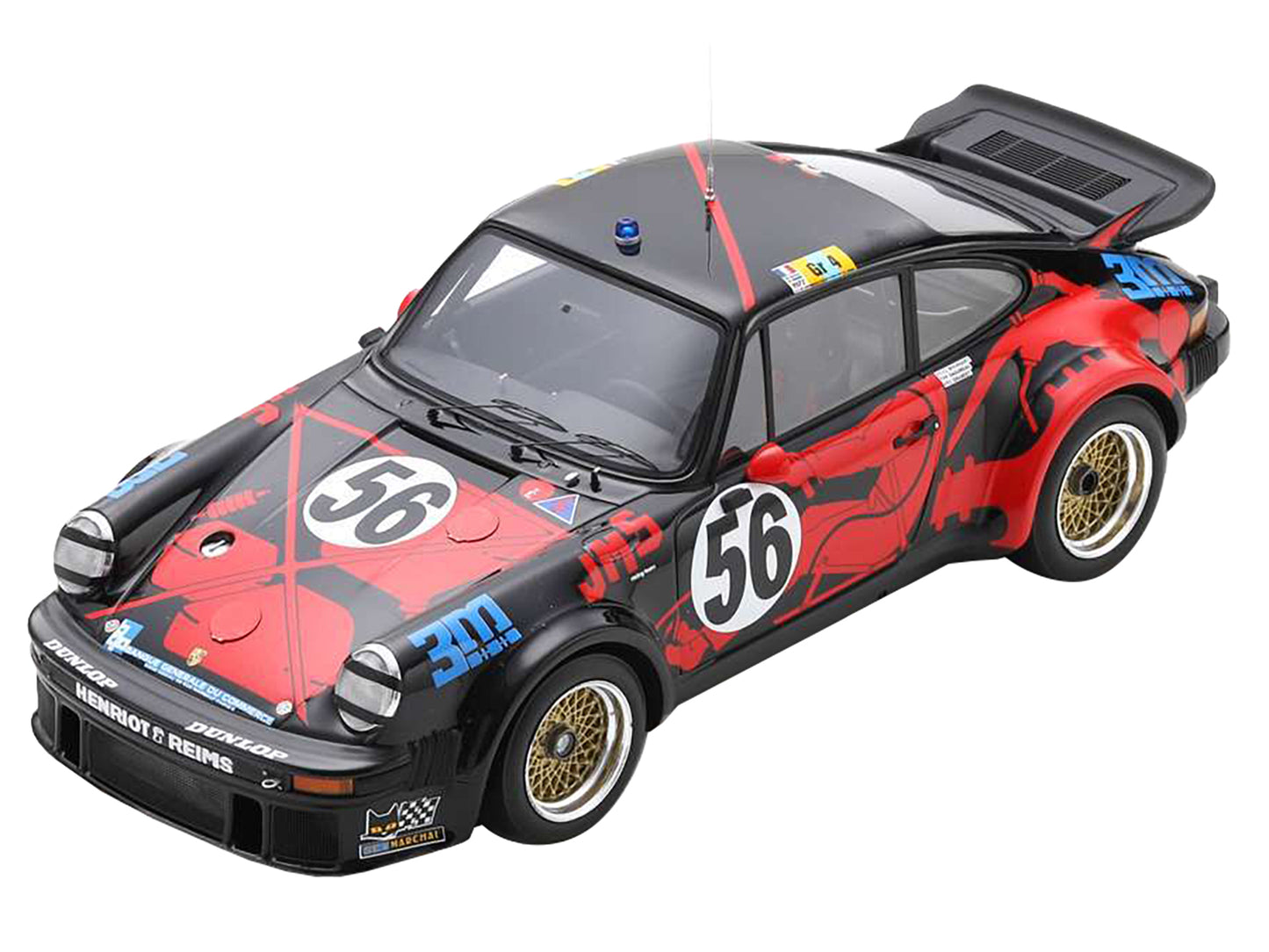 Porsche 934 #56 Jean-Louis Bousquet - Cyril Grandet - Philippe Dagoreau "JMS Racing-ASA Cachia" "24 Hours of Le Mans" (1977) with Acrylic Display Case 1/18 Model Car by Spark