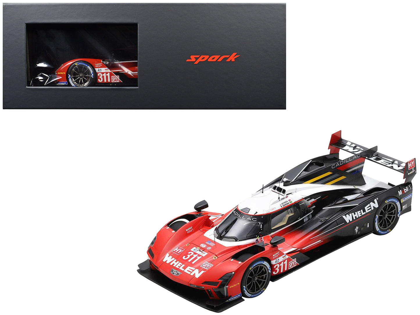 Cadillac V-Series.R #311 Jack Aitken - Pipo Derani - Alexander Sims "Action Express Racing" "24 Hours of Le Mans" (2023) with Acrylic Display Case 1/18 Model Car by Spark