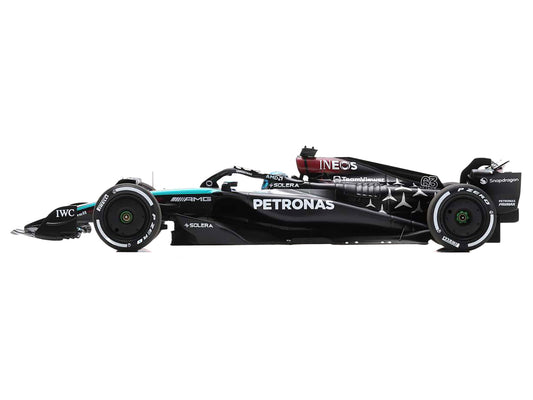 Mercedes-AMG F1 W15 E Performance #63 George Russell "Petronas" Formula One F1 "Bahrain GP" (2024) with Acrylic Display Case 1/18 Model Car by Spark