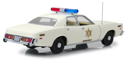 1977 Plymouth Fury "Hazzard County Sheriff" Cream 1/18 Diecast Model Car by Greenlight