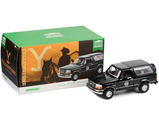 1992 Ford Bronco Black "Montana Livestock Association" "Yellowstone" (2018-Current) TV Series "Artisan Collection" 1/18 Diecast Model Car by Greenlight