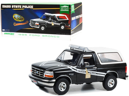 1996 Ford Bronco Black and White "Idaho State Police" "Artisan Collection" 1/18 Diecast Model Car by Greenlight