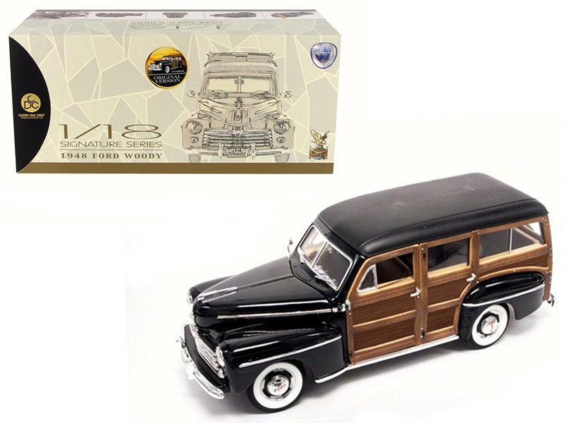 1948 Ford Woody Black 1/18 Diecast Model Car by Road Signature