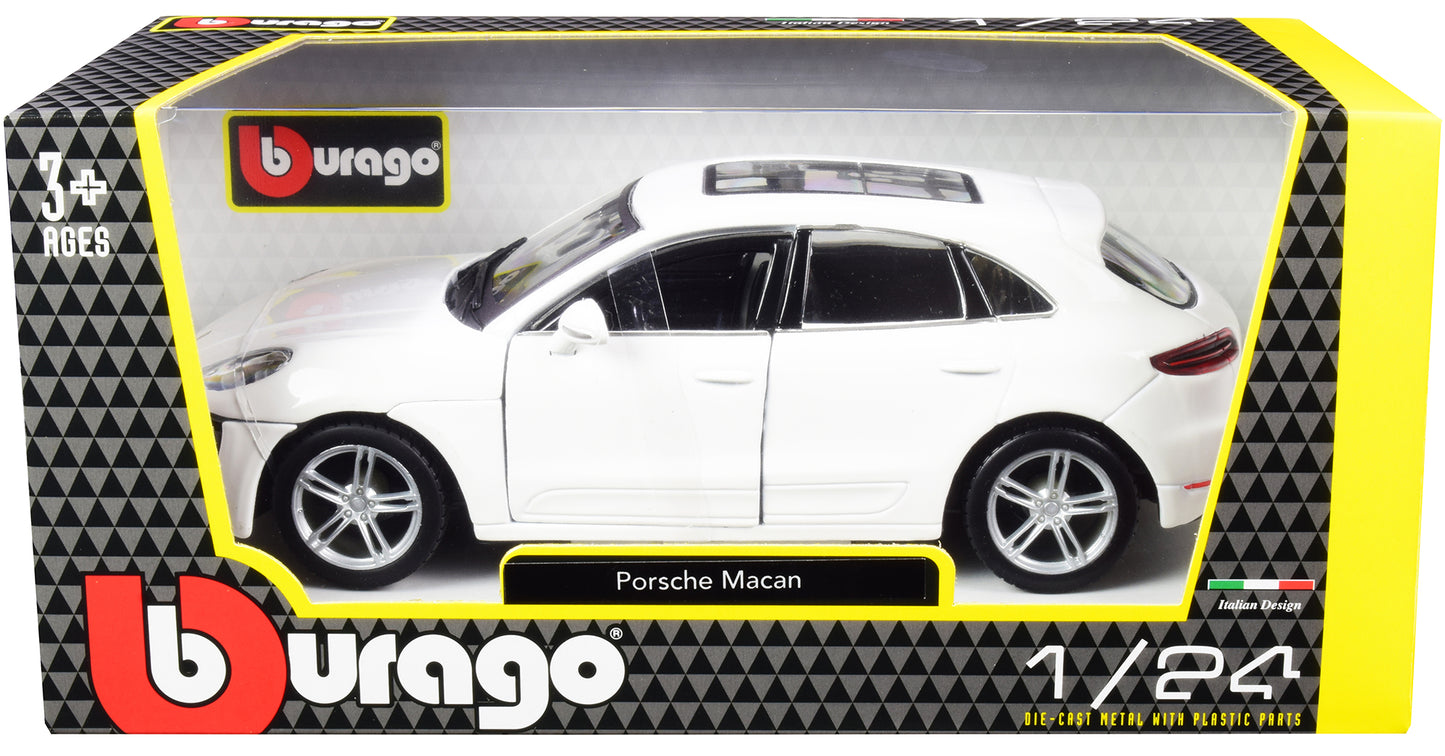 Porsche Macan with Sunroof White 1/24 Diecast Model Car by Bburago