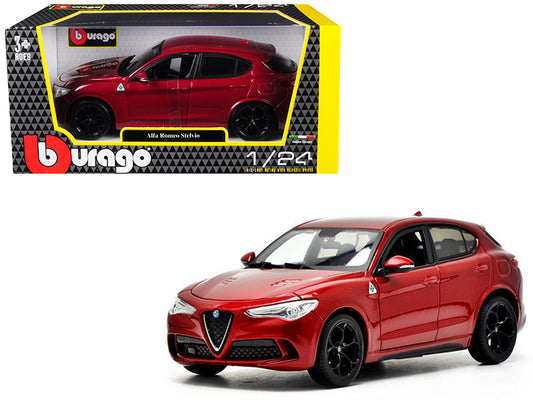 Alfa Romeo Stelvio Quadrifoglio Red 1/24 Diecast Model Car by Bburago