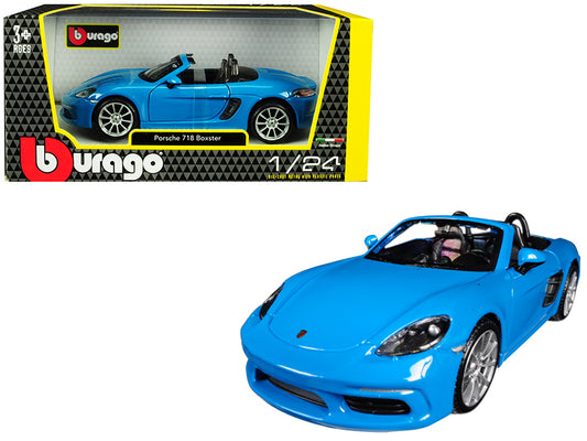 Porsche 718 Boxster Blue 1/24 Diecast Model Car by Bburago