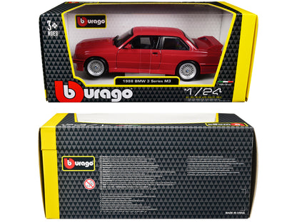 1988 BMW 3 Series M3 E30 Red 1/24 Diecast Model Car by Bburago