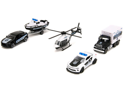 Police Force Giftpack (2024) 5 piece Set 1/64 Diecast Model Cars by Majorette