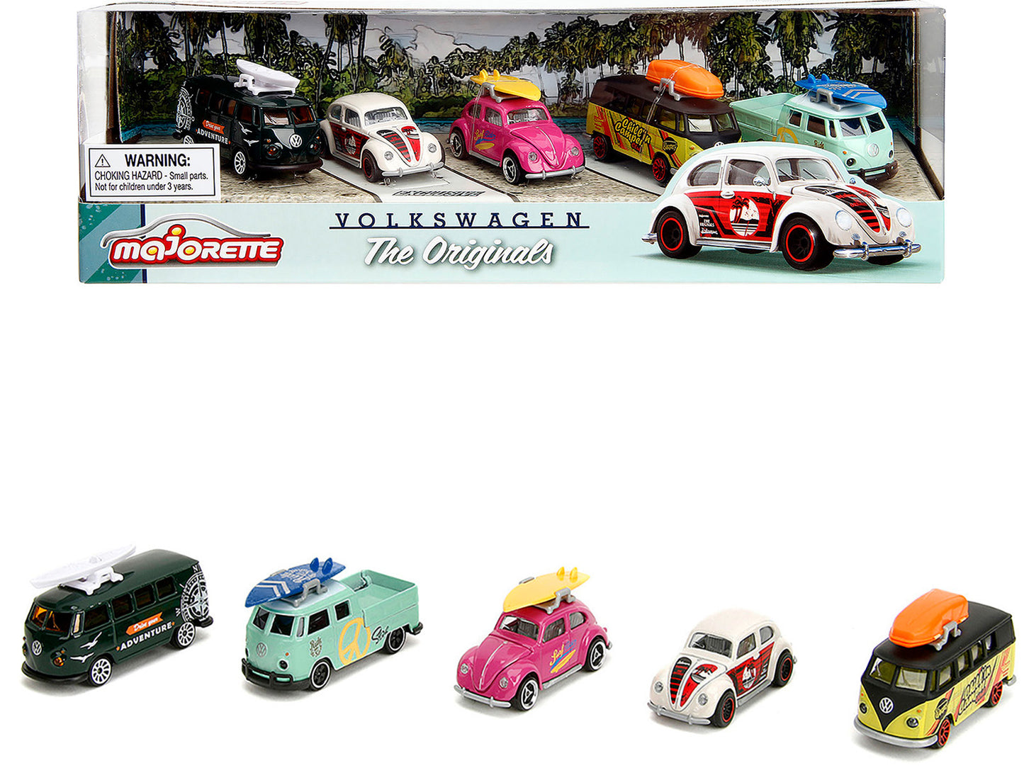 Volkswagen The Originals (2024) 5 piece Set 1/64 Diecast Model Cars by Majorette