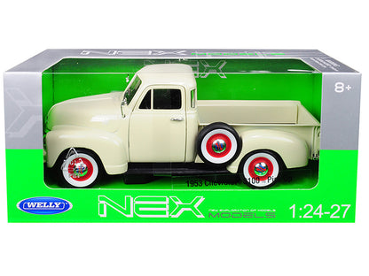 1953 Chevrolet 3100 Pickup Truck Cream 1/24-1/27 Diecast Model Car by Welly