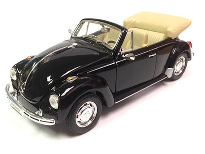 Volkswagen Beetle Convertible Black 1/24 Diecast Model Car by Welly