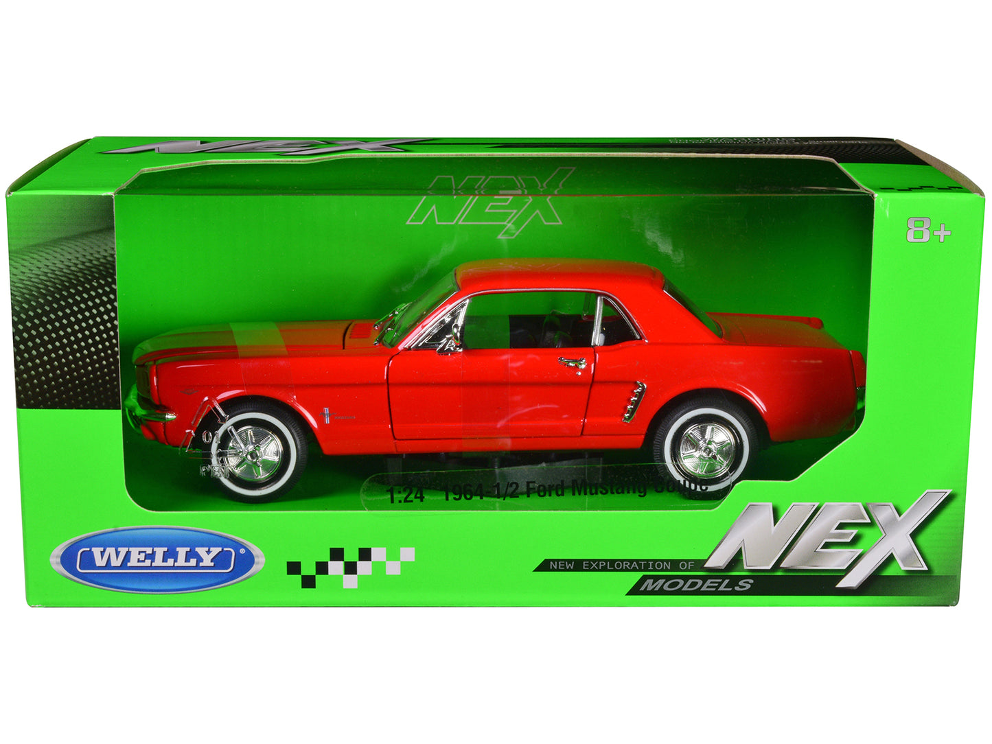 1964 1/2 Ford Mustang Coupe Hardtop Red 1/24 Diecast Model Car by Welly