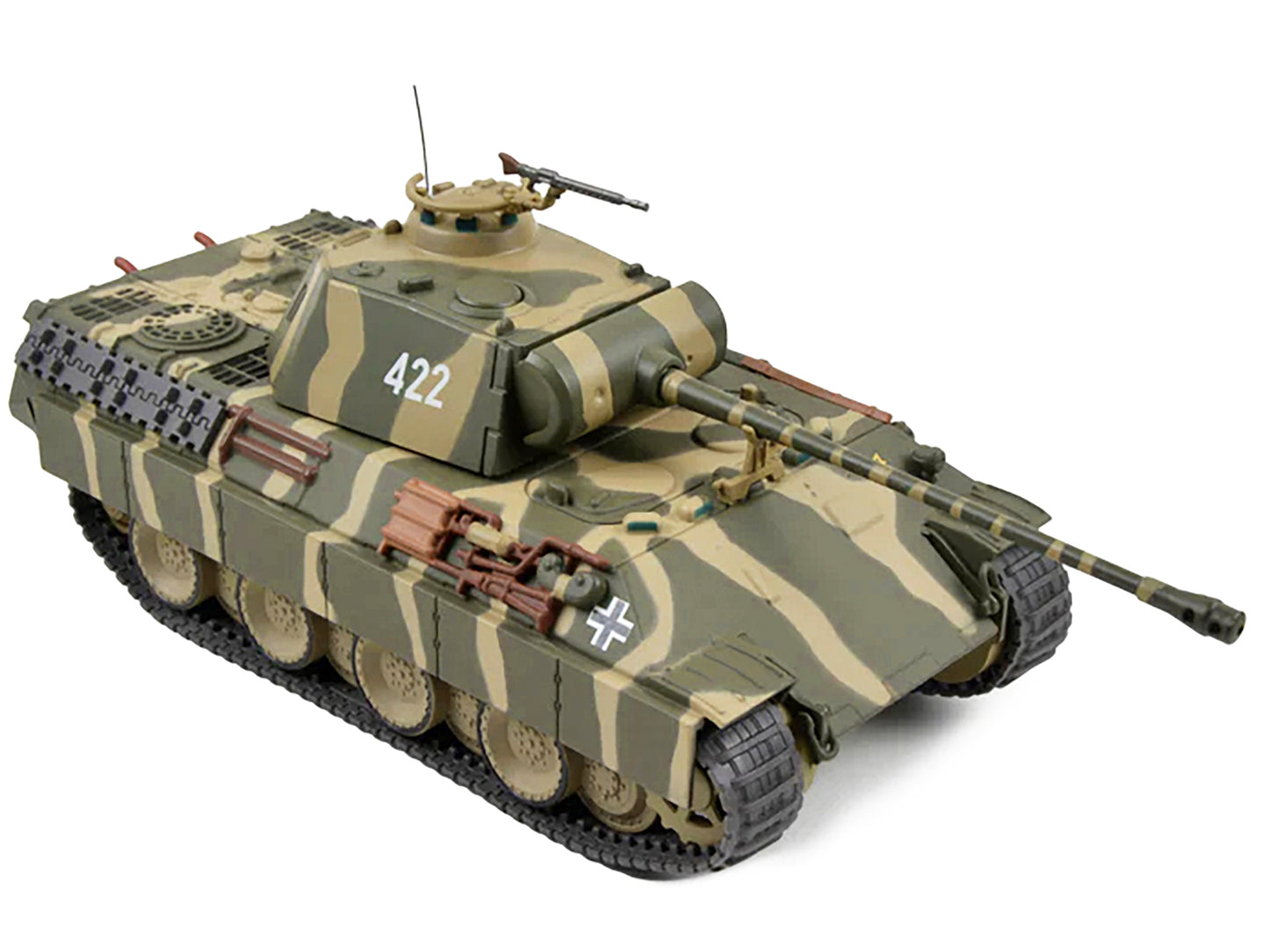 German Sd. Kfz. 171 PzKpfw V Panther Ausf. A Medium Tank with Side Armor Panels #422 "18.Panzer Division Poland October 1944" 1/43 Diecast Model by AFVs of WWII