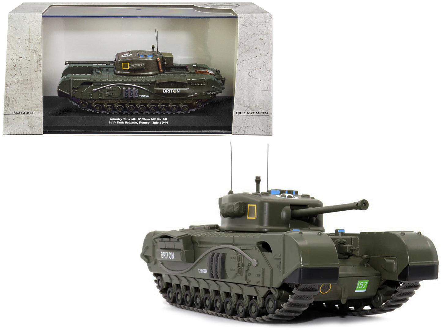 Infantry Tank Mk. IV Churchill Mk. VII "Briton" "UK 34th Tank Brigade France July 1944" 1/43 Diecast Model by AFVs of WWII