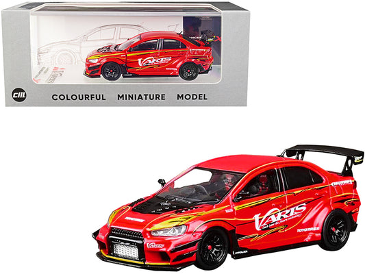 Mitsubishi Lancer Evolution X CZ4A Ver. 2 Wide Body RHD (Right Hand Drive) "Varis" Red with Graphics 1/64 Diecast Model Car by CM Models