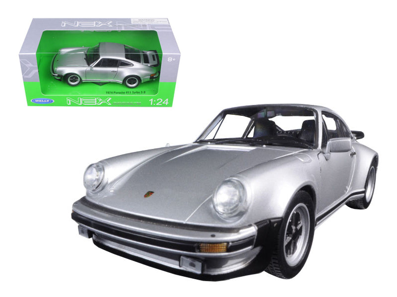 1974 Porsche 911 Turbo 3.0 Silver 1/24 Diecast Model Car by Welly