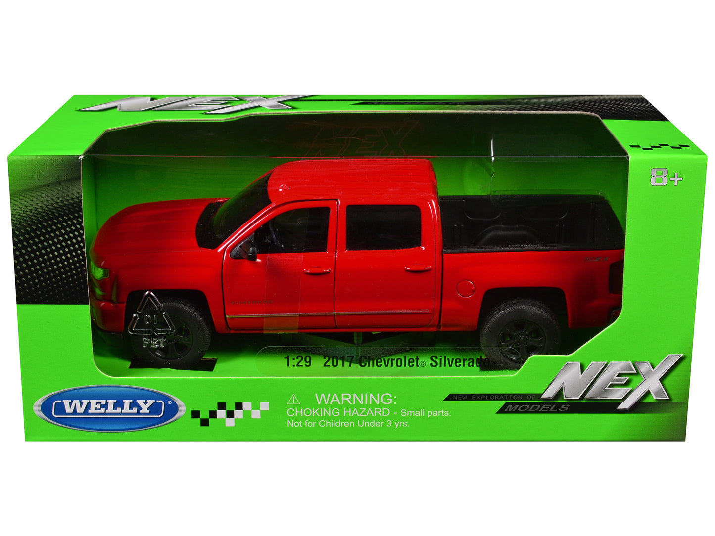 2017 Chevrolet Silverado Pickup Truck Red "NEX Models" Series 1/29 Diecast Model Car by Welly