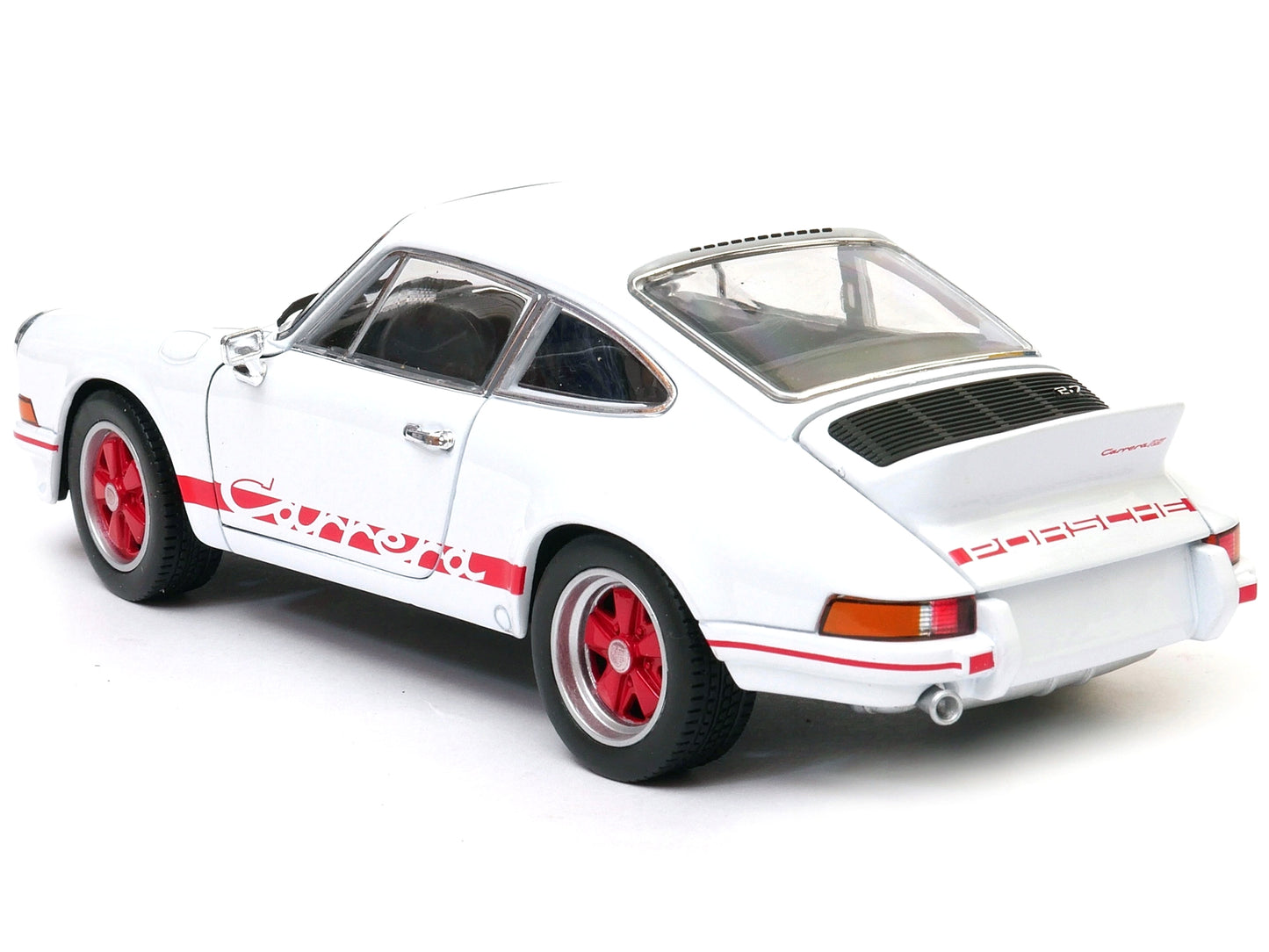 Porsche 911 Carrera RS 2.7 White with Red Stripes "NEX Models" 1/24 Diecast Model Car by Welly