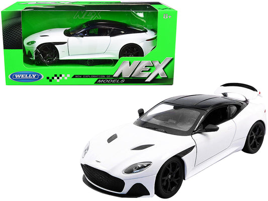 Aston Martin DBS Superleggera White with Black Top "NEX Models" 1/24 Diecast Model Car by Welly