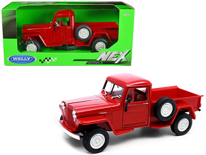 1947 Jeep Willys Pickup Truck Red "NEX Models" Series 1/24 Diecast Model Car by Welly