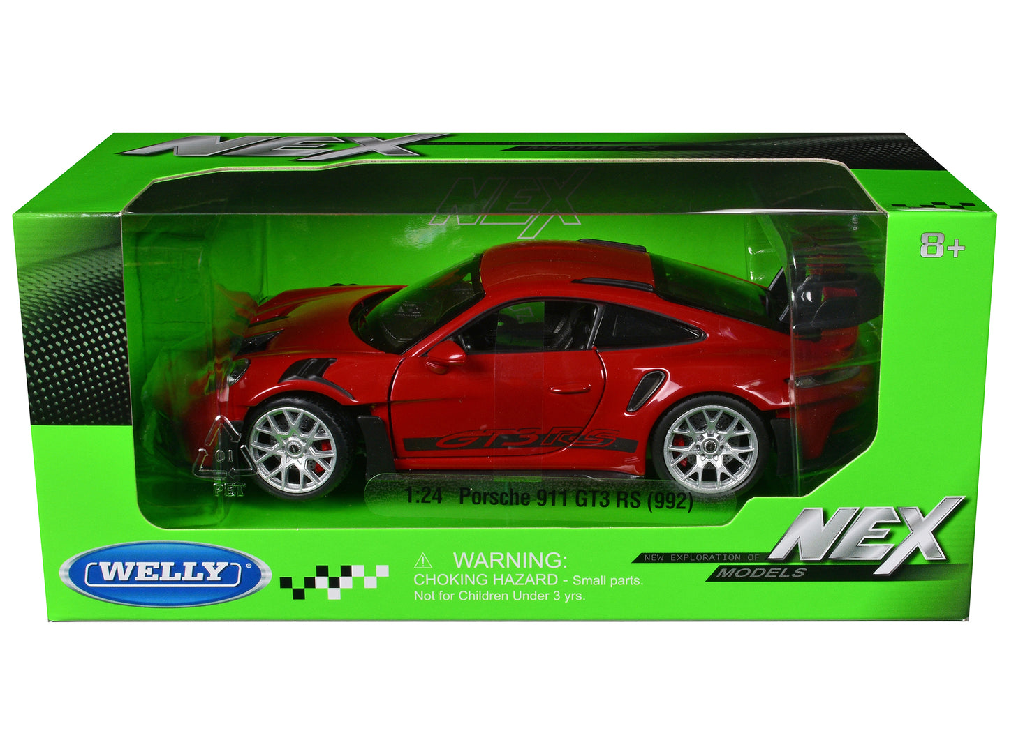 Porsche 911 GT3 RS (992) Red "NEX Models" Series 1/24 Diecast Model Car by Welly