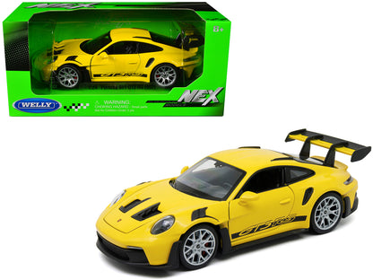 Porsche 911 GT3 RS (992) Yellow "NEX Models" Series 1/24 Diecast Model Car by Welly