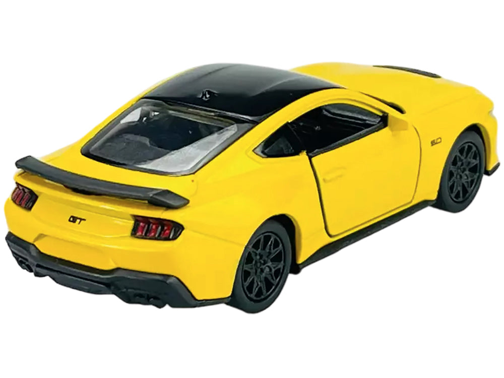 2024 Ford Mustang GT 5.0 Yellow with Black Top "NEX Models" Series 1/25 Diecast Model Car by Welly