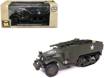 M3 Gun Motor Carriage with 75mm M1897A4 Gun Olive Drab "United States Army" 1/43 Diecast Model by Militaria Die Cast