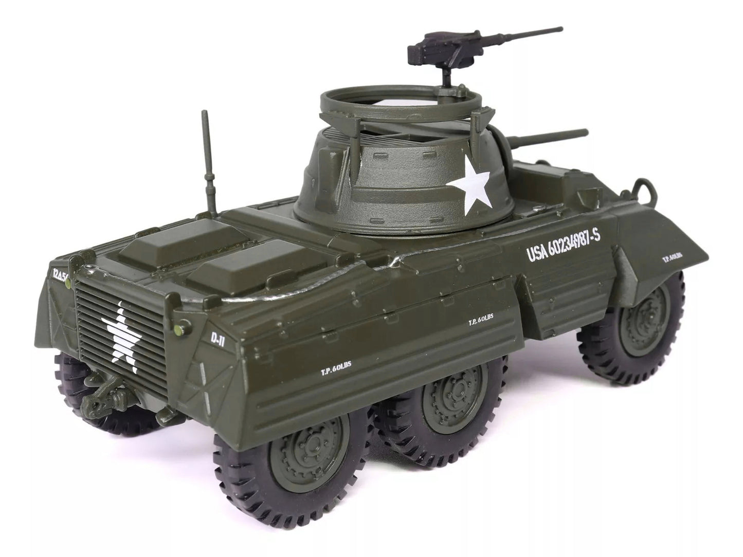 M8 Light Armored Car Olive Drab "United States Army" 1/43 Diecast Model by Militaria Die Cast