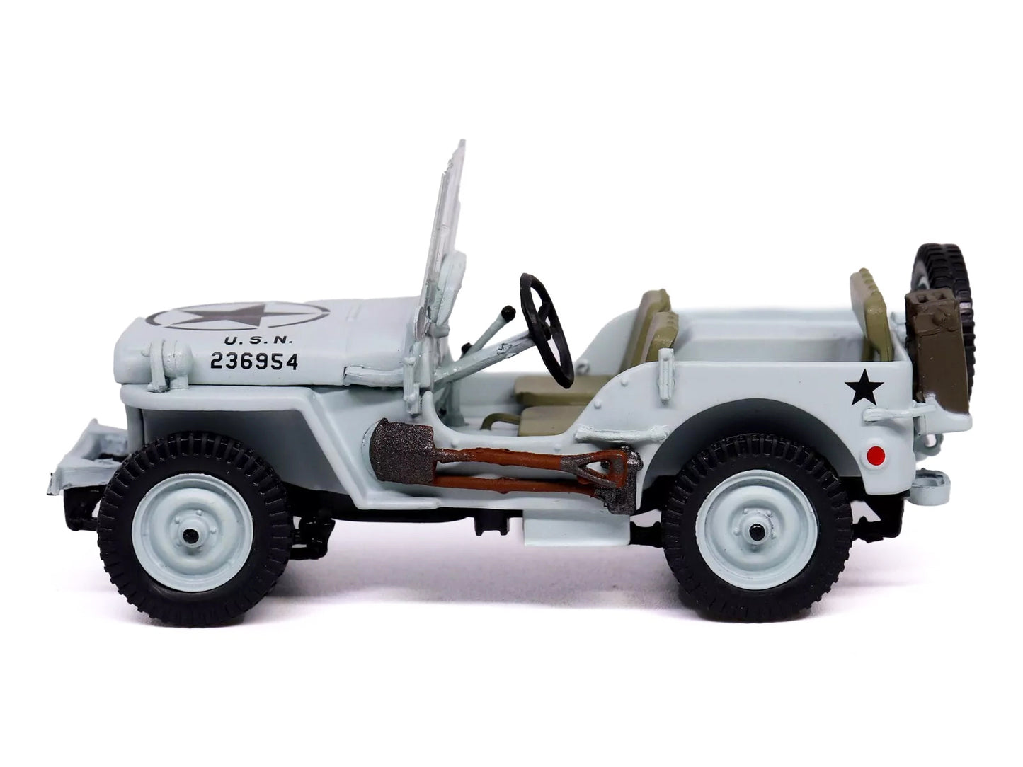 Willys Jeep 1/4-Ton Car Light Blue "United States Navy" 1/43 Diecast Model by Militaria Die Cast