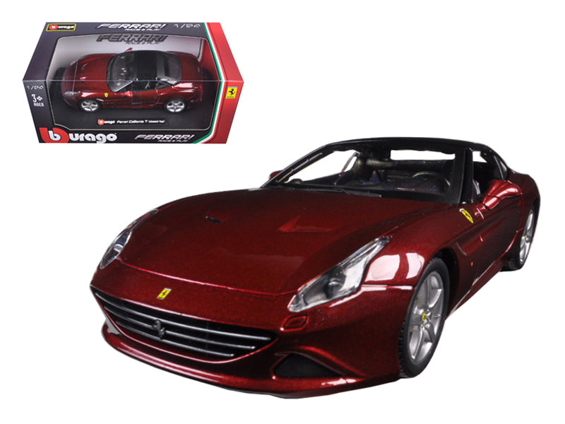 Ferrari California T Burgundy Closed Top 1/24 Diecast Model Car by Bburago