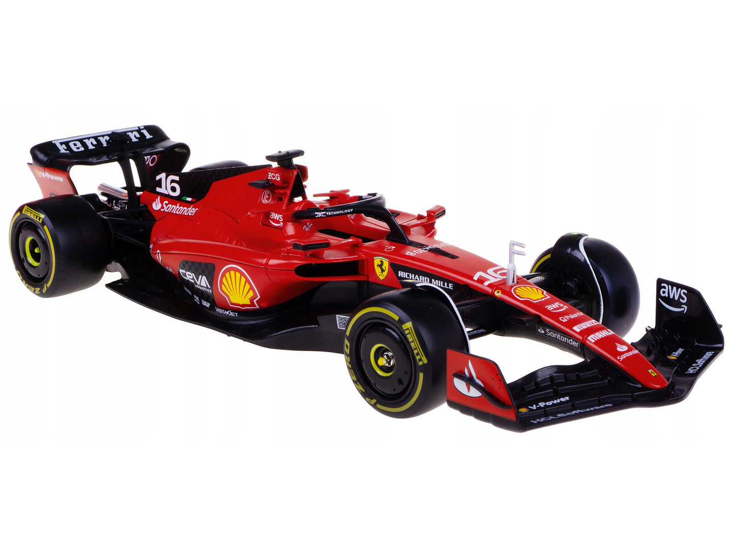 Ferrari SF-23 #16 Charles Leclerc "Formula One F1 World Championship" (2023) with Driver Figure 1/24 Diecast Model Car by Bburago