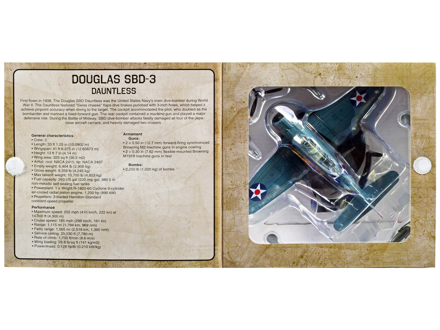 Douglass SBD-3 Dauntless Bomber Plane (United States Navy 1938) 1/72 Diecast Model by Warbirds of WWII