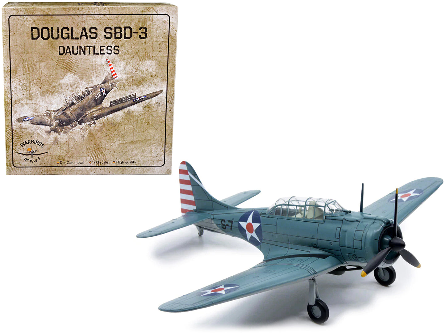 Douglass SBD-3 Dauntless Bomber Plane (United States Navy 1938) 1/72 Diecast Model by Warbirds of WWII