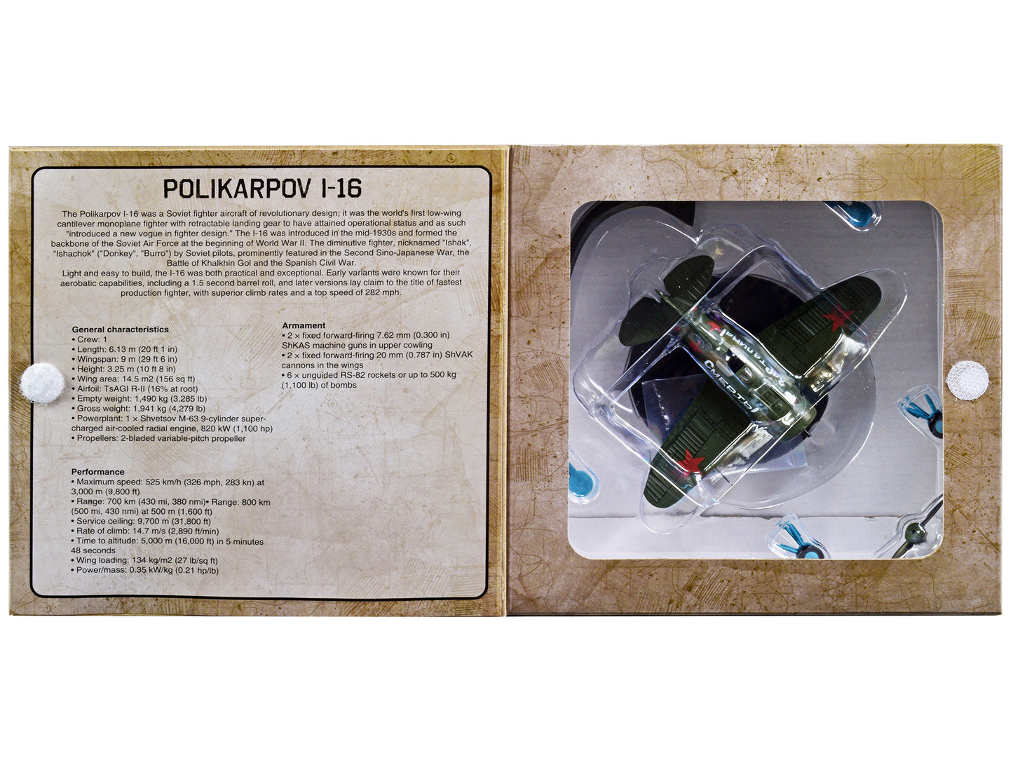 Polikarpov I-16 Fighter Plane (USSR 1933) 1/72 Diecast Model by Warbirds of WWII