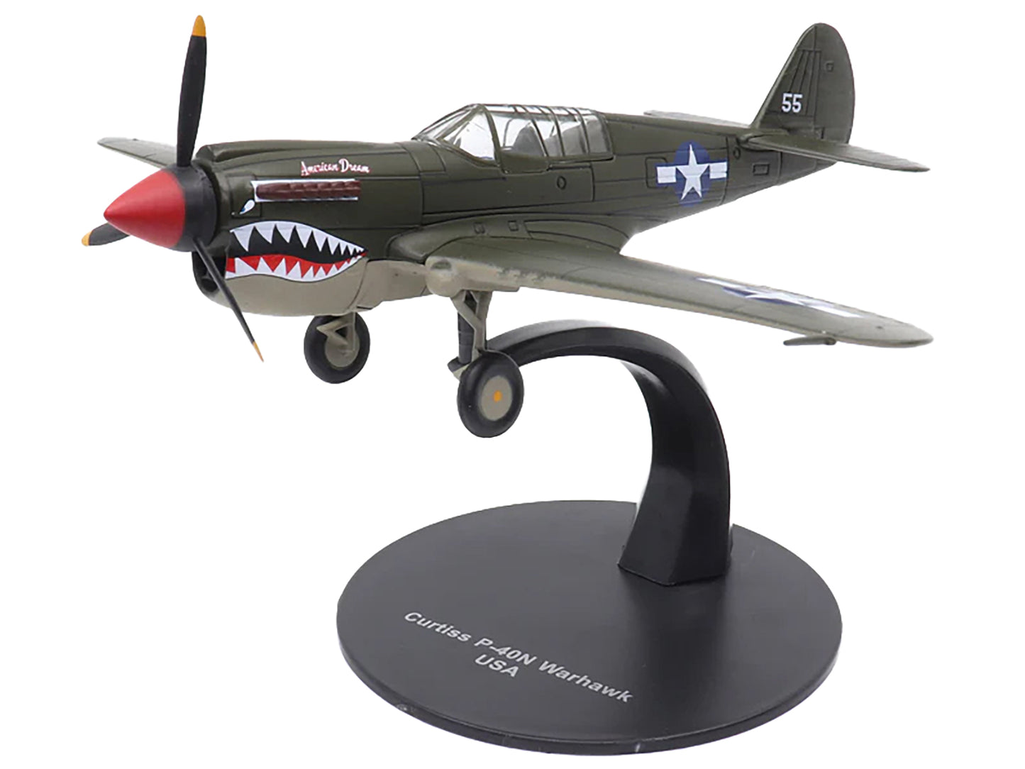 Curtiss P-40N Warhawk Fighter Aircraft "American Dream National Warplane Museum" United States Army Air Forces 1/72 Diecast Model by Militaria Die Cast